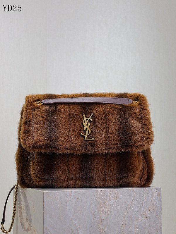 cover-183894132 YSL YD25080 Faux Fur Trimmed Shoulder Bag