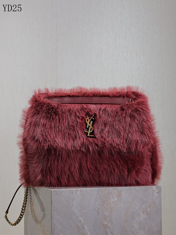 YSL YD25080 Faux Fur Chain Shoulder Bag