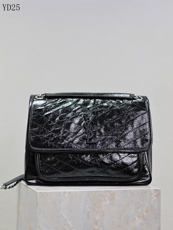 YSL YD25080 Quilted Patent Leather Shoulder Bag