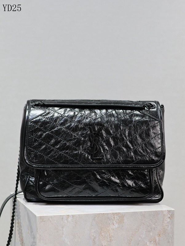 YSL YD25080 Quilted Patent Leather Shoulder Bag