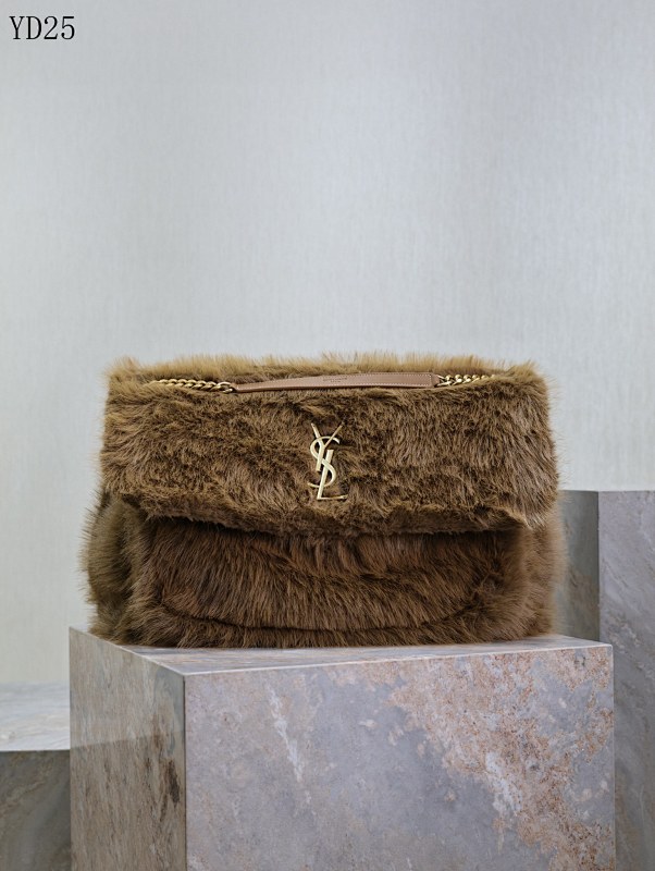 YSL YD25 Faux Fur Clutch Bag