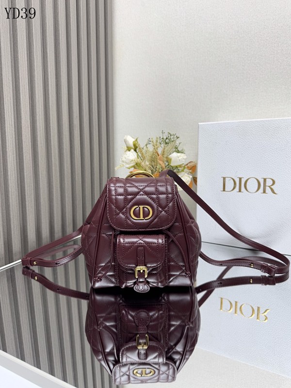 Diiior Caro Backpack 6302 Quilted Leather