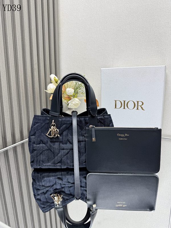 Diiior YD39067 CD Logo Denim Tote Bag