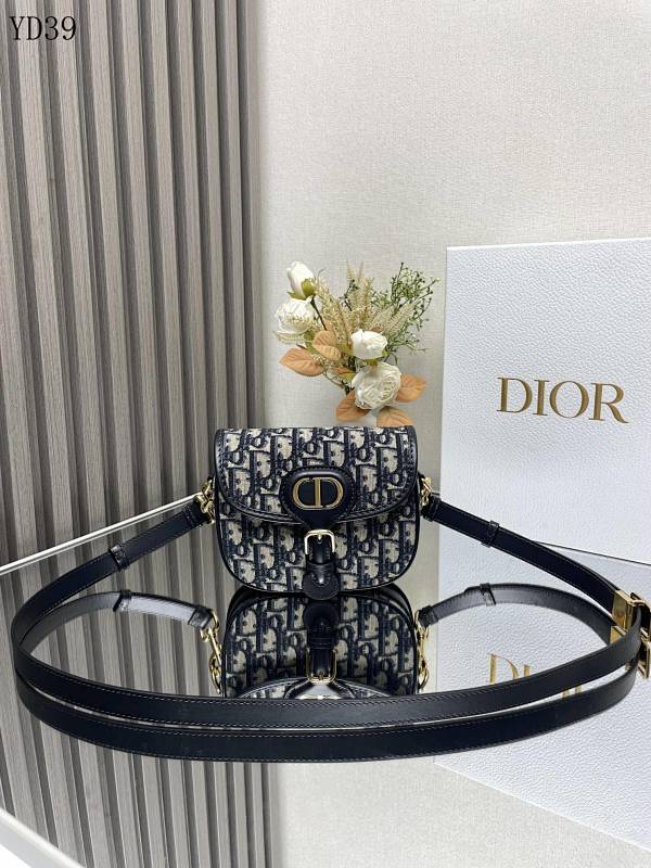 Diiior M9014 Bobby Mini Bag Blue Oblique Print