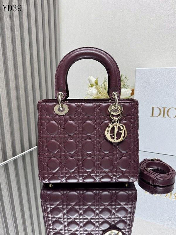 Diiior Lady Diiior YD39068 Quilted Lambskin Tote Bag