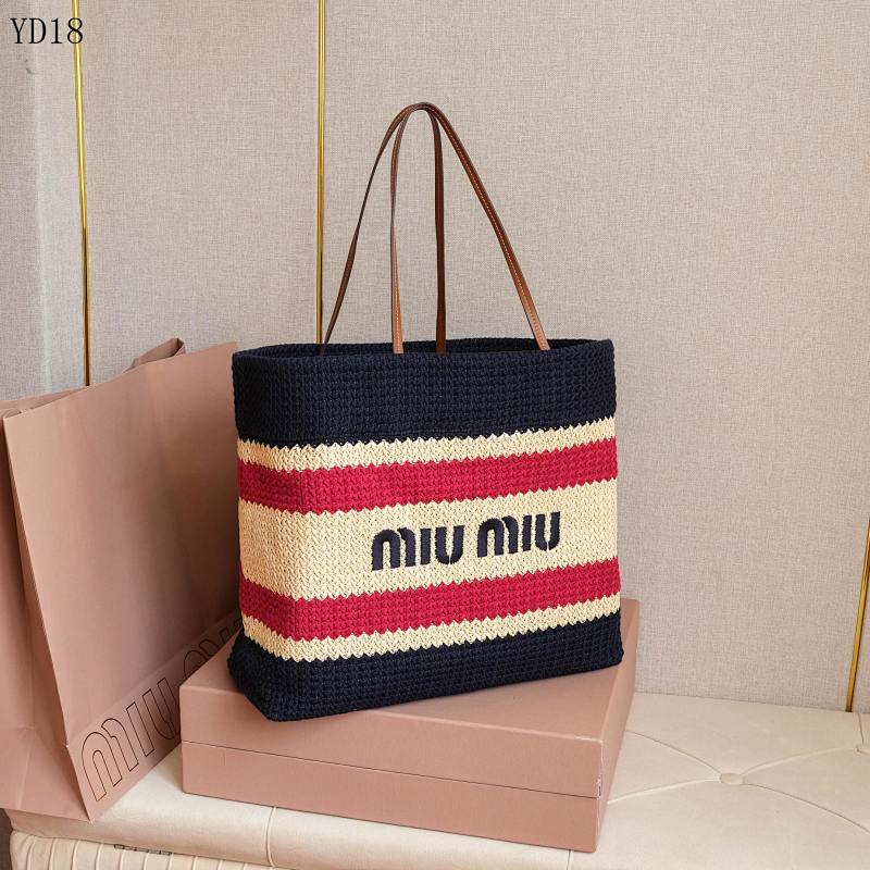 MiuuMiuu YD18071 Striped Woven Tote Bag