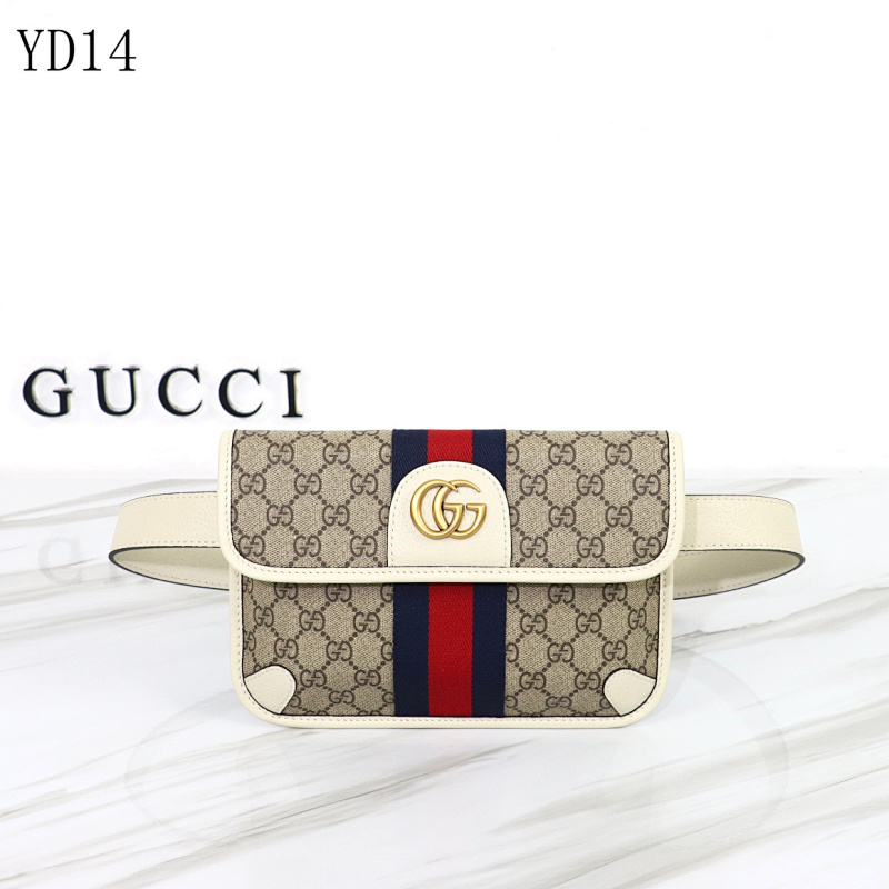 Gucc1 YD14 Belt Bag GG Supreme Canvas with Web Stripe