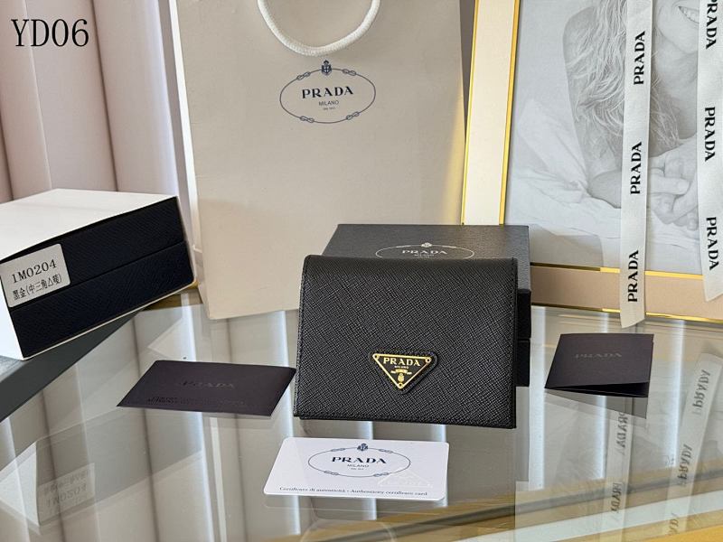 Pr4da 1M0204 Top-Grade Saffiano Leather Card Holder