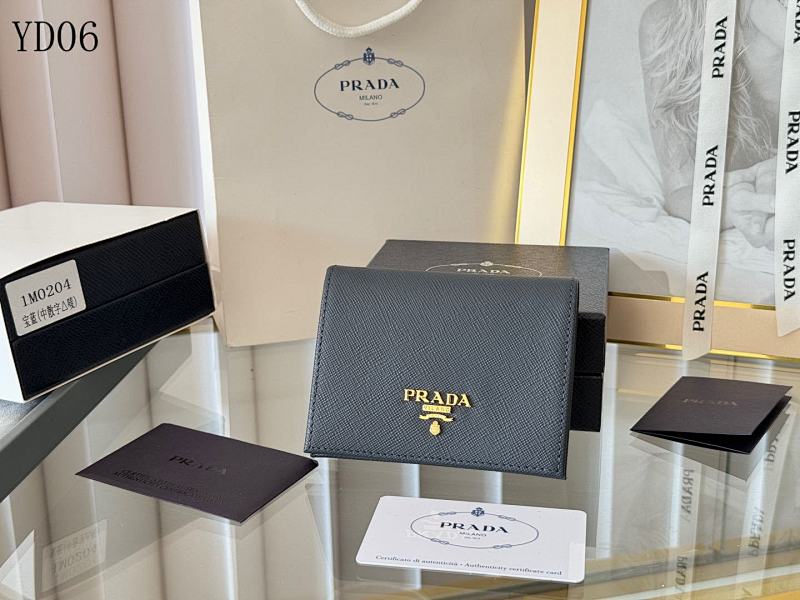 Pr4da 1M0204 Top Grain Leather Card Holder
