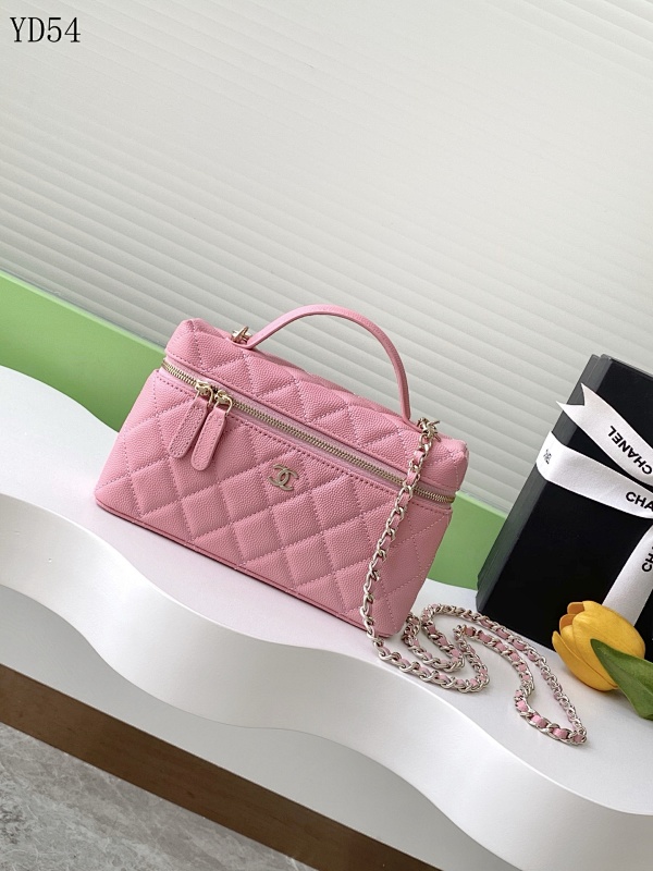 CHANELL YD54075 Quilted Pink Leather Shoulder Bag