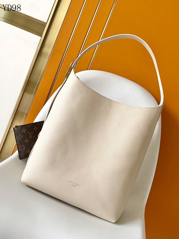 LVutton M25353 White Low Key Hobo Small Handbag