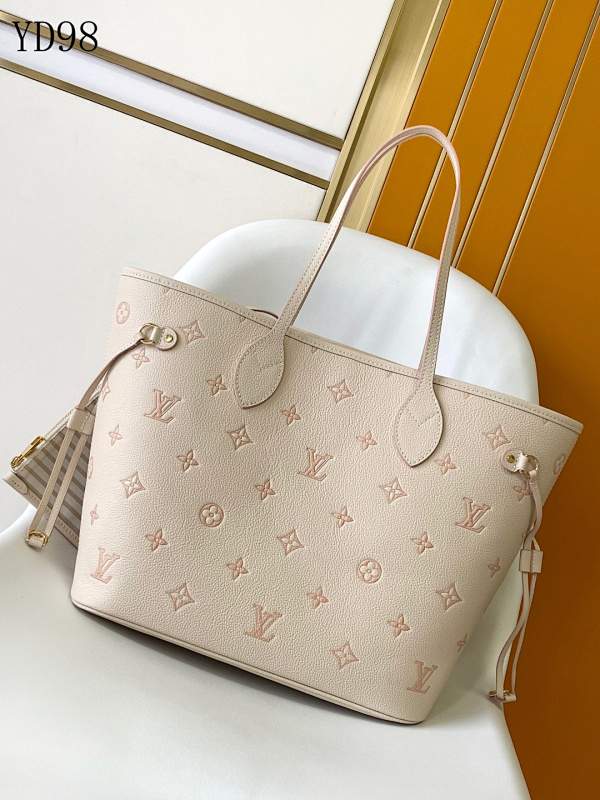 LVutton M14285 Neverfull MM Tote Bag in Cream Beige Monogram Empreinte