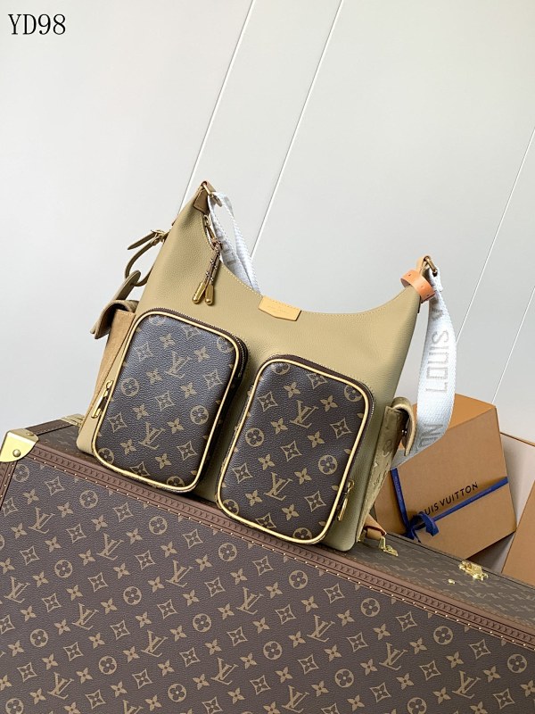 LVutton M12697 Khaki Monogram Canvas Shoulder Bag