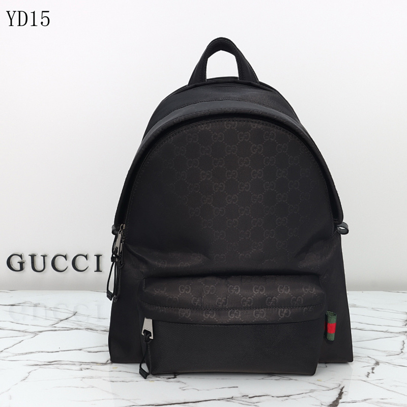 Gucc1 YD15060 Backpack Black Monogram Nylon