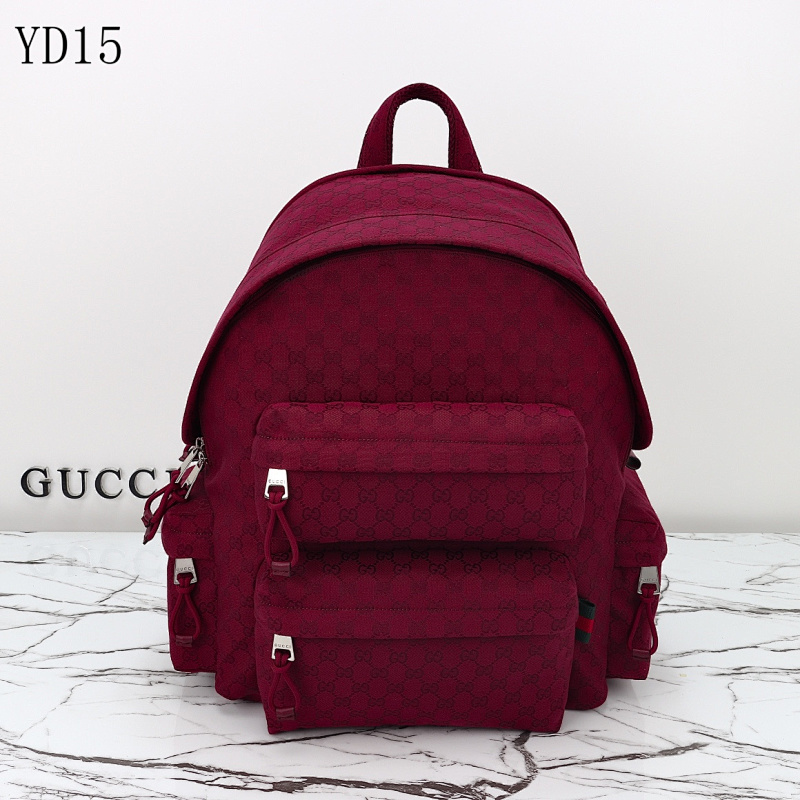 Gucc1 YD15065 Red Monogram Backpack