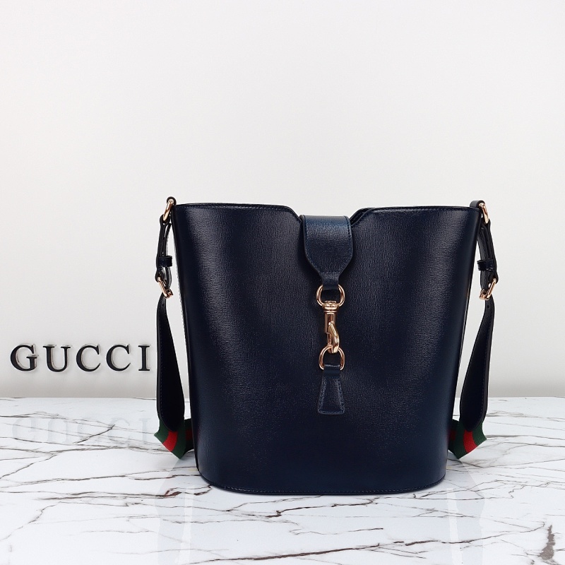 Gucc1 YD15059 782904 Navy Leather Shoulder Bag