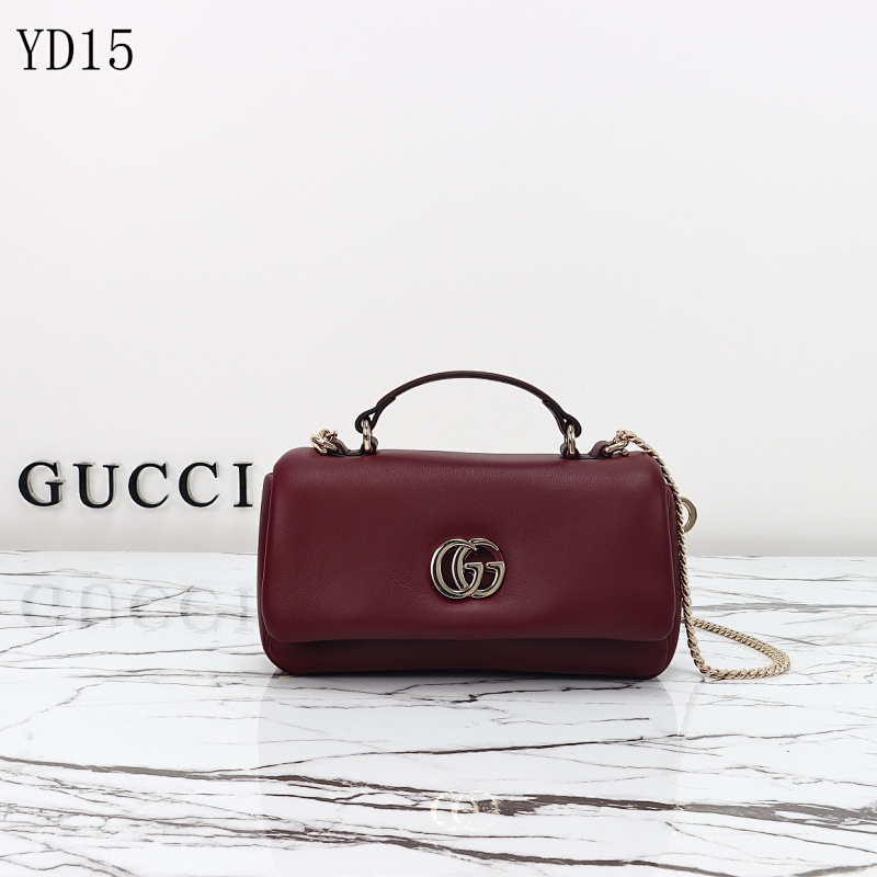 Gucc1 YD15061 Ankle Red Leather Shoulder Bag