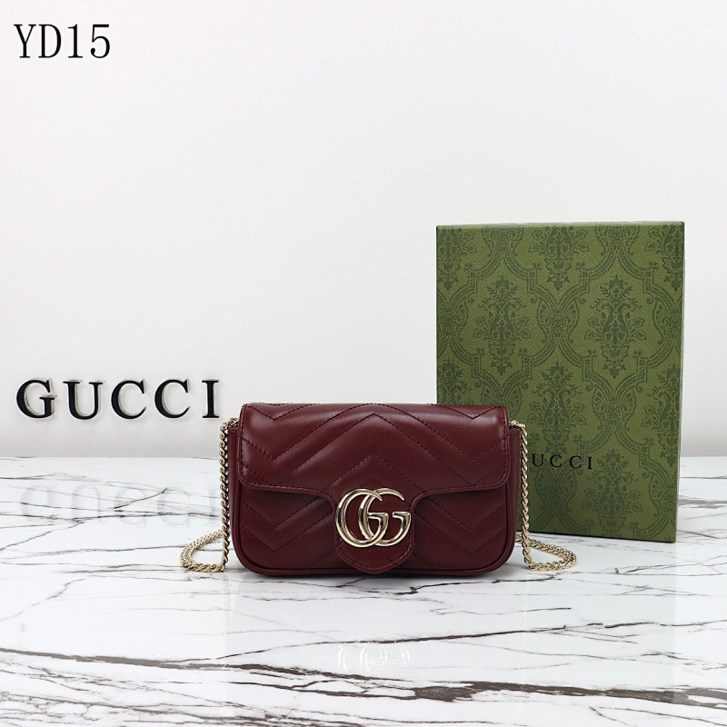 Gucc1 YD15039 Ankle Red Quilted Shoulder Bag