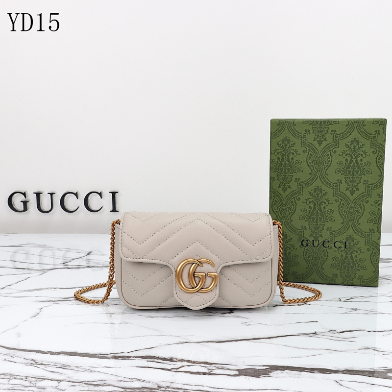 Gucc1 YD15034 Chevron Quilted Shoulder Bag