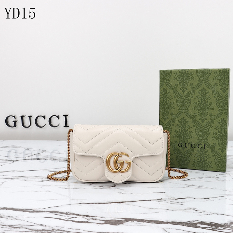 Gucc1 YD15034 Quilted Leather Crossbody Bag