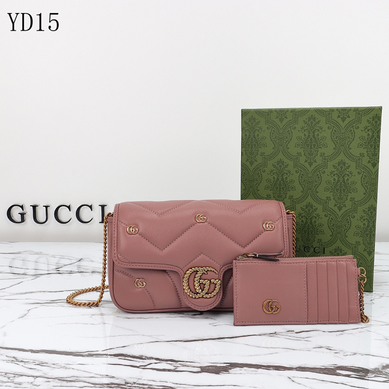 Gucc1 YD15059 Pink Marmont Wallet on Chain