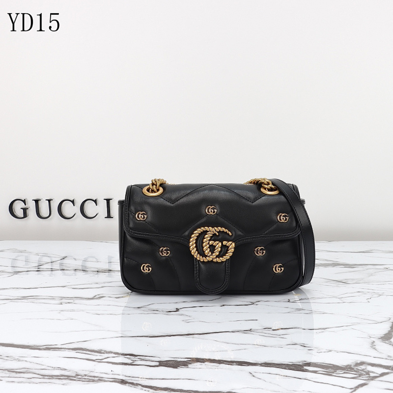 Gucc1 YD15 Quilted GG Marmont Crossbody Bag