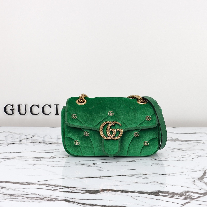 Gucc1 446744 Green Velvet Marmont Mini Bag