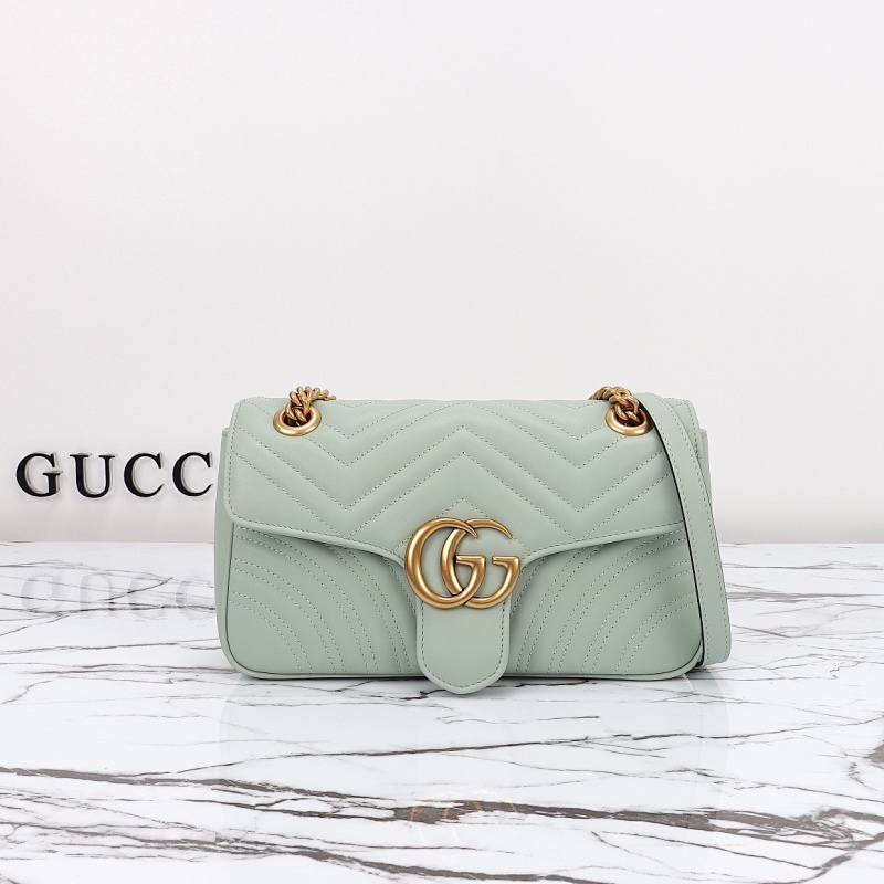 Gucc1 YD15051 443497 Mint Green Leather Shoulder Bag