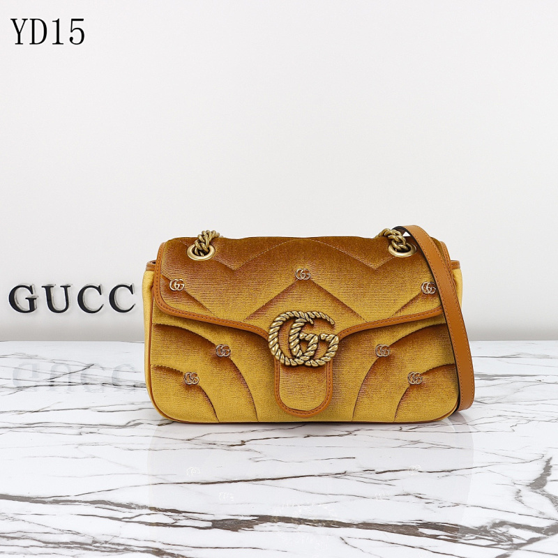 Gucc1 YD15058 Velvet Small GG Marmont Shoulder Bag