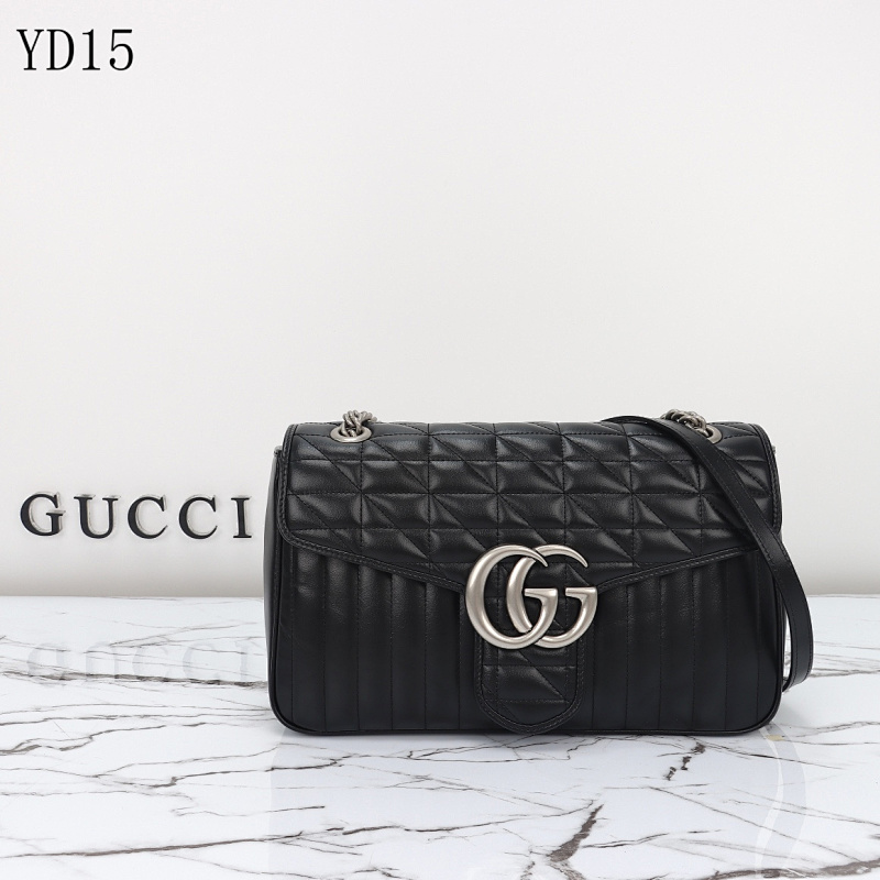 Gucc1 YD15 Marmont Quilted Leather Shoulder Bag