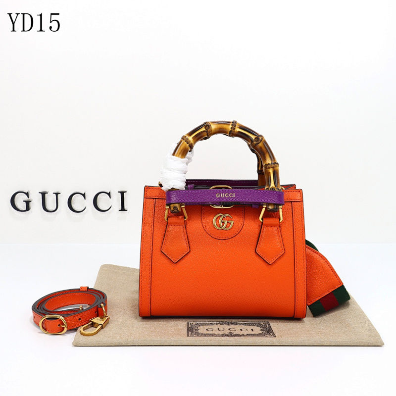 Gucc1 YD15067 Orange Leather Shoulder Bag