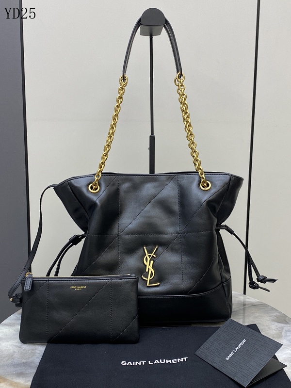 SntLaurent YD25080 Quilted Tote Bag with Gold Chain