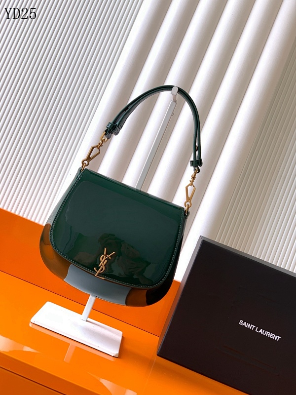 YSL YD25068 Voltaire Box Bag Green Patent Leather