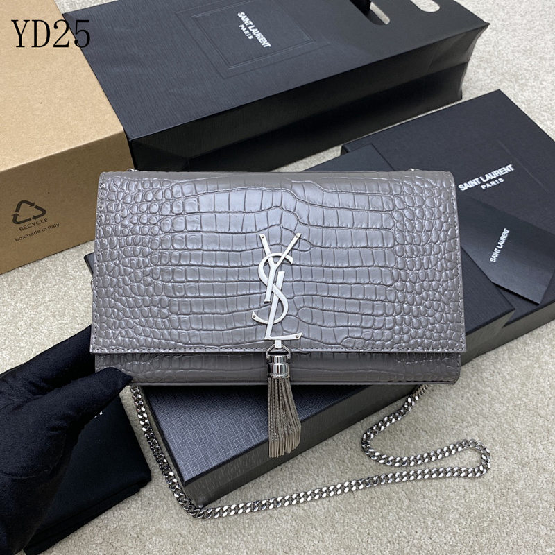 SntLaurent YD25059 Crocodile-Embossed Chain Shoulder Bag