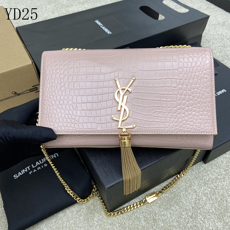 SntLaurent YD25 Crocodile-Embossed Clutch