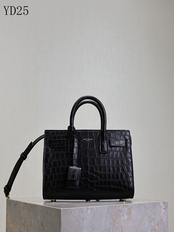 SntLaurent YD25078 Sac de Jour Crocodile-Embossed Leather Tote