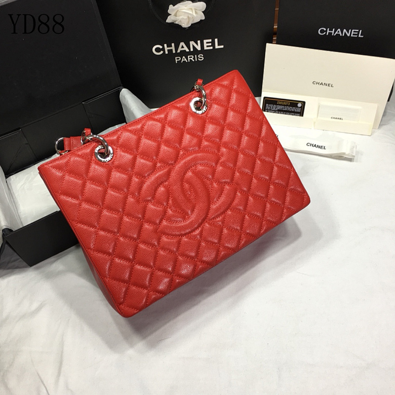 cover-201037170 CHANELL YD88065 A50995 Red Caviar Leather Tote Bag
