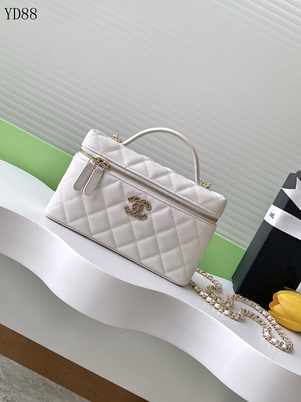 cover-201052585 CHANELL YD88071 Quilted White Caviar Leather Top Handle Bag
