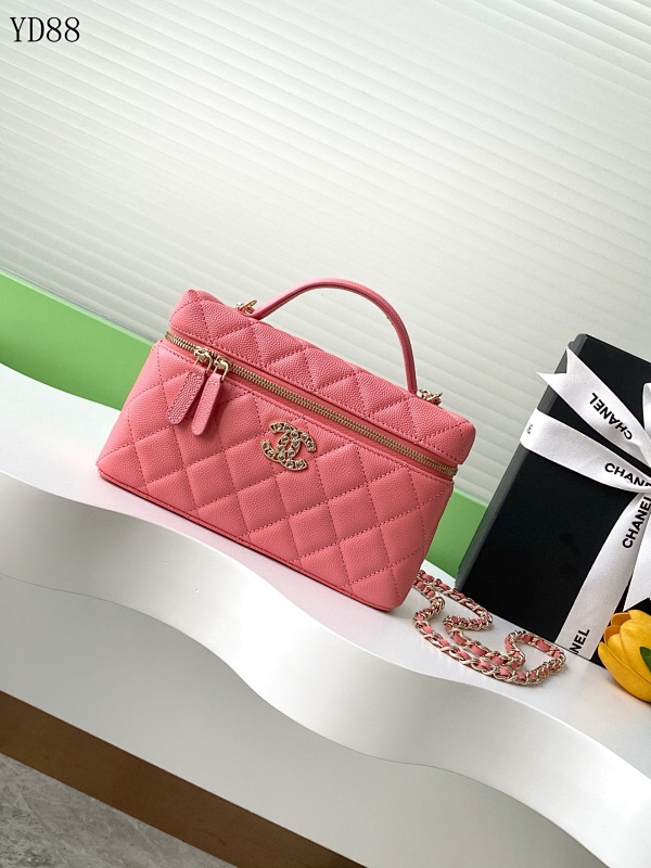 CHANELL YD88071 Quilted Pink Wallet on Chain