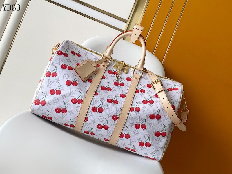 LVutton M13764 White Cherry Keepall Bandoulière 45 Duffle Bag