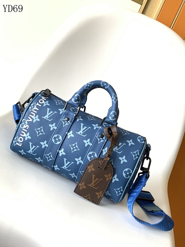 cover-203212875 LVutton M46803 Keepall Bandoulière 25 Blue Monogram Canvas Shoulder Bag