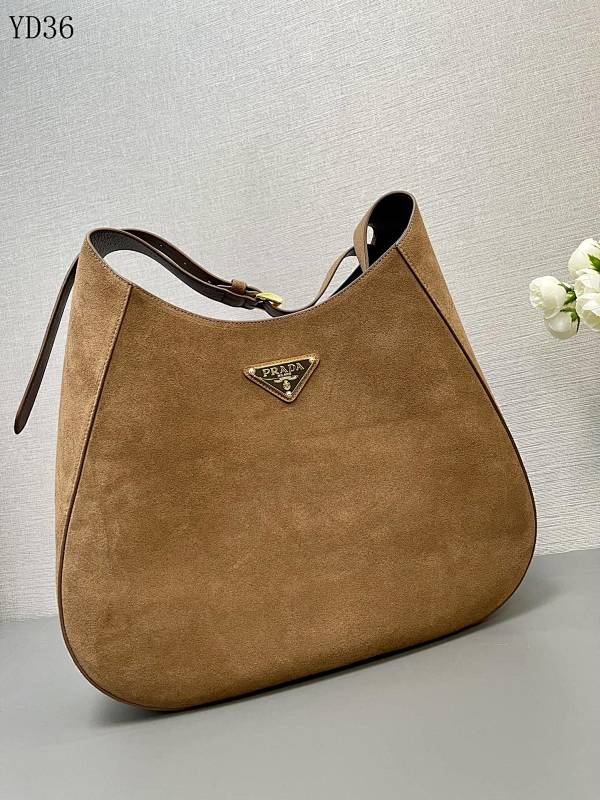Pr4da Cleo Suede Shoulder Bag YD36