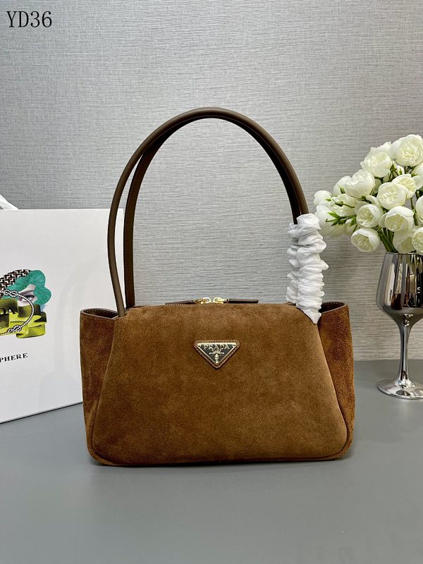 Pr4da YD36065 1BA444 Suede Shoulder Bag