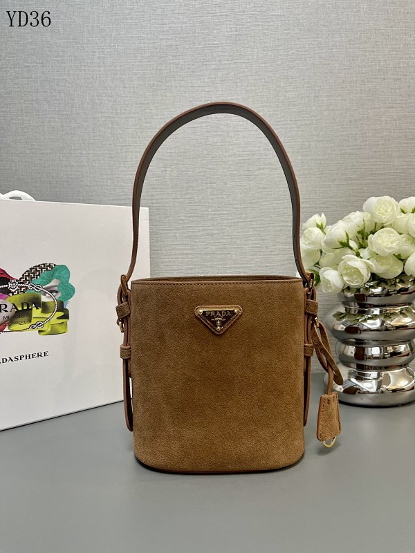 cover-203486240 Pr4da 1BE078 Suede Mini Bucket Bag