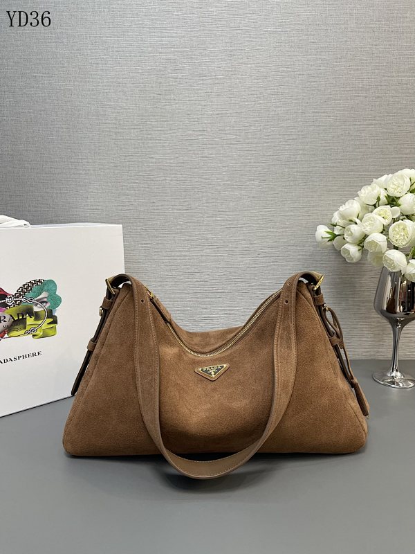 Pr4da YD36 Hobo Bag in Suede