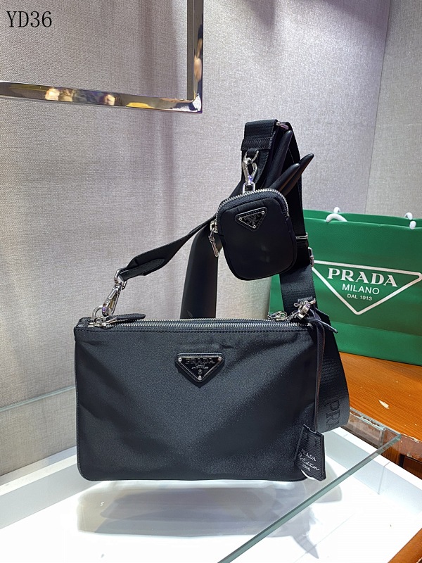 Pr4da 1BH046 Tri-Function Nylon Crossbody Bag