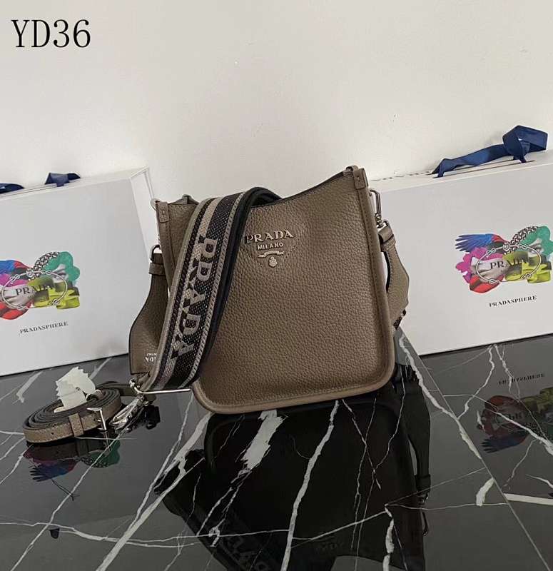 Pr4da YD36070 Tote Bag in Beige Calfskin