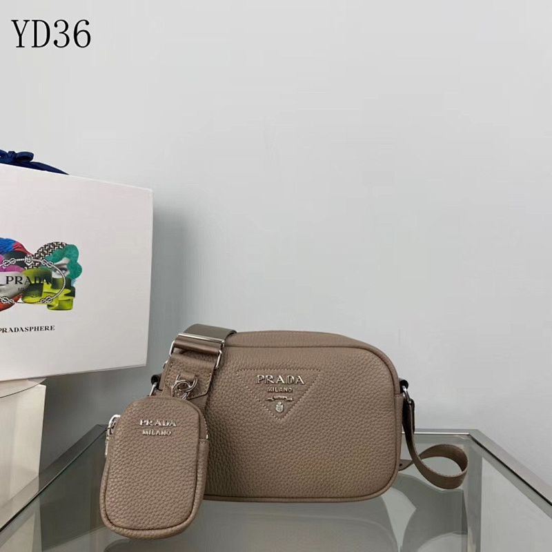 Pr4da YD36068 Tote Bag in Beige Saffiano Leather