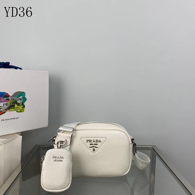 Pr4da YD36068 White Leather Mini Bag