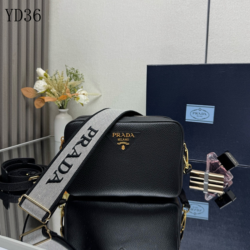 cover-203489436 Pr4da YD36070 Black Calfskin Crossbody Bag